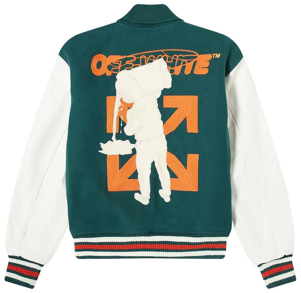 OFF WHITE Jacket University Barrel White/Green