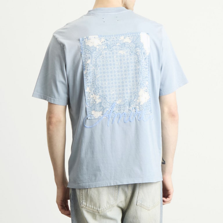 AMIRI Bleach Bandana Patch T-shirt "Ashley Blue"