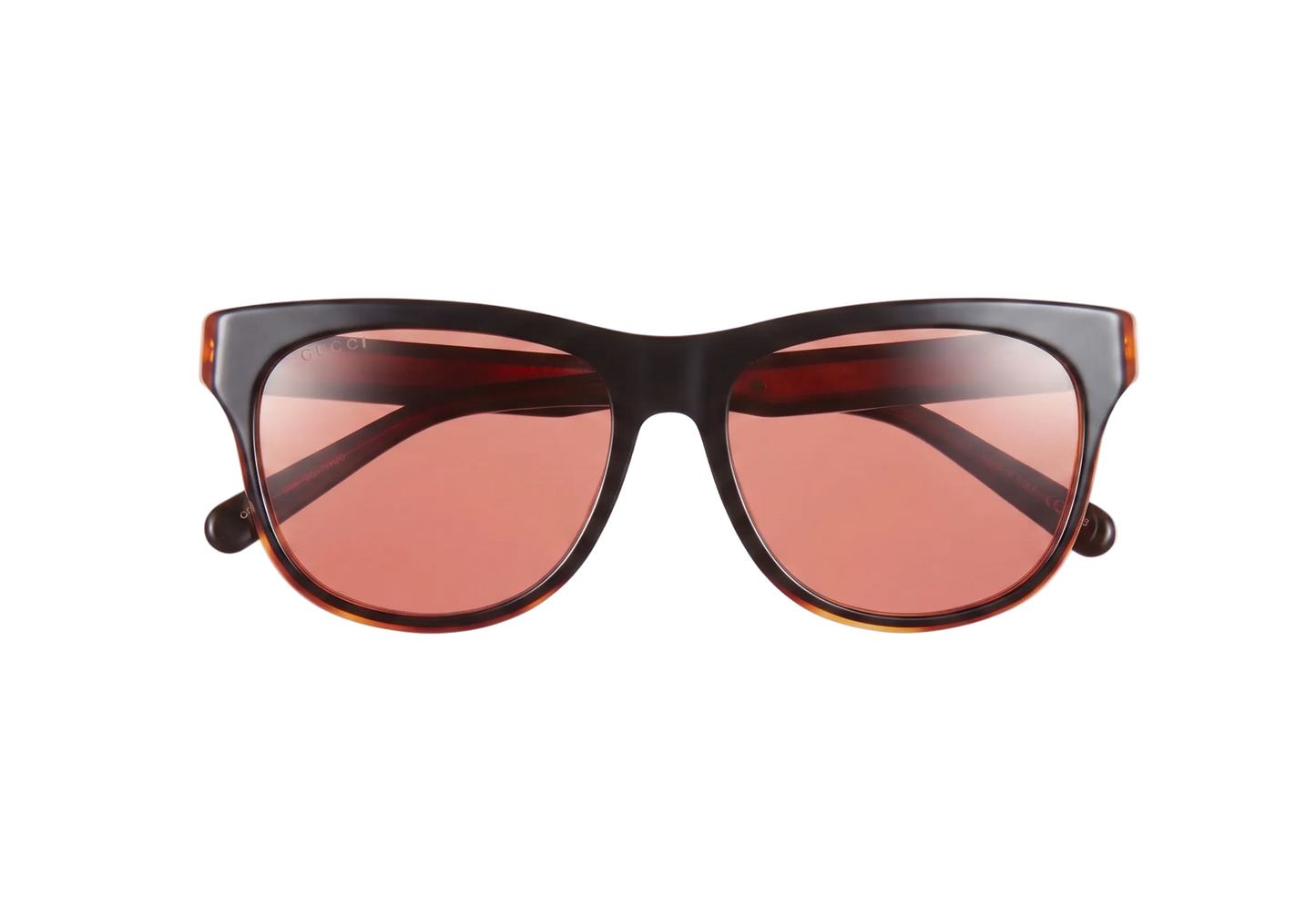 Gucci 55mm Rectangular Sunglasses BLACK ORANGE
