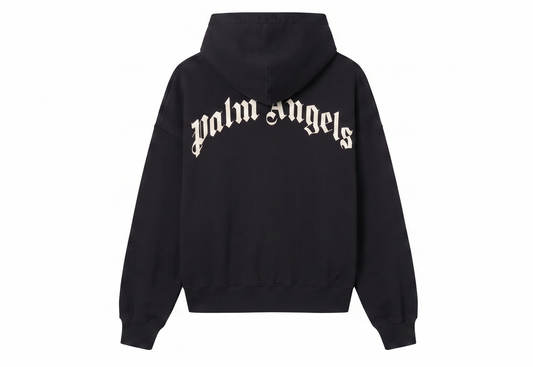 Palm Angels Back Curved Logo Loose Sweatshirt