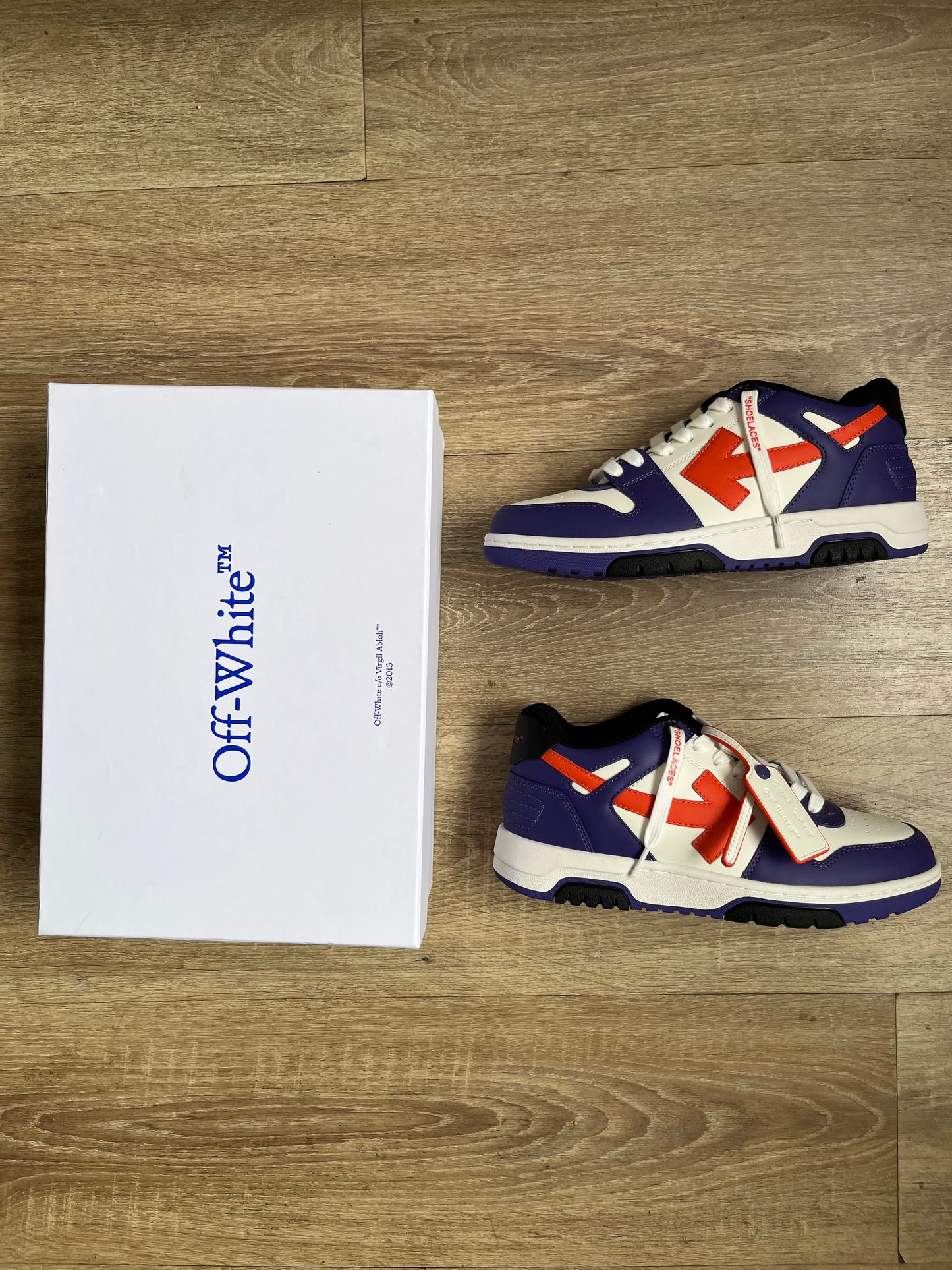OFF-WHITE Out Of Office OOO Low Tops - White Purple Orange