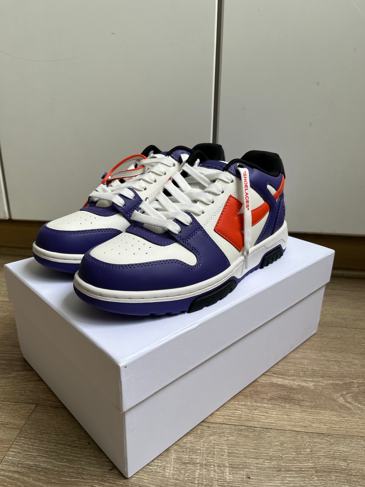 OFF-WHITE Out Of Office OOO Low Tops - White Purple Orange