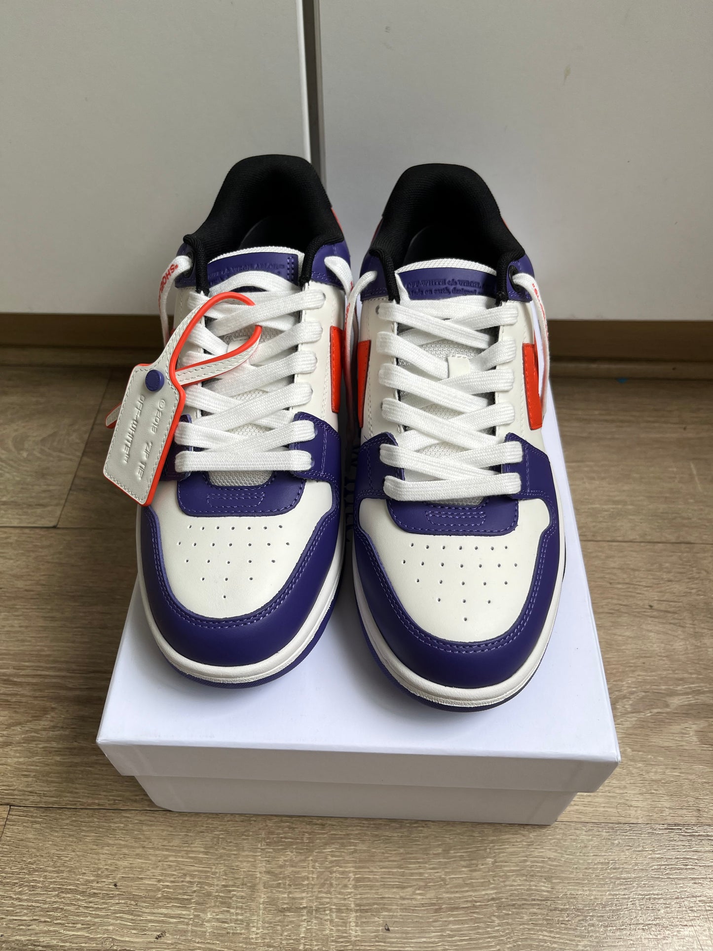 OFF-WHITE Out Of Office OOO Low Tops - White Purple Orange