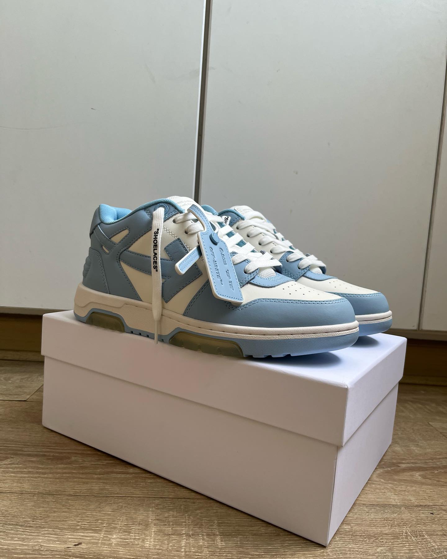 Off-White Out Of Office Calf Leather -White Light Blue