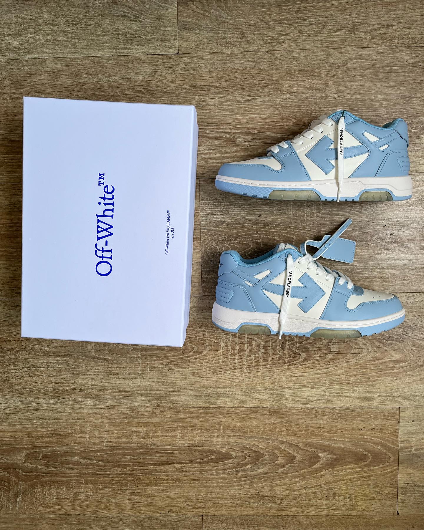 Off-White Out Of Office Calf Leather -White Light Blue