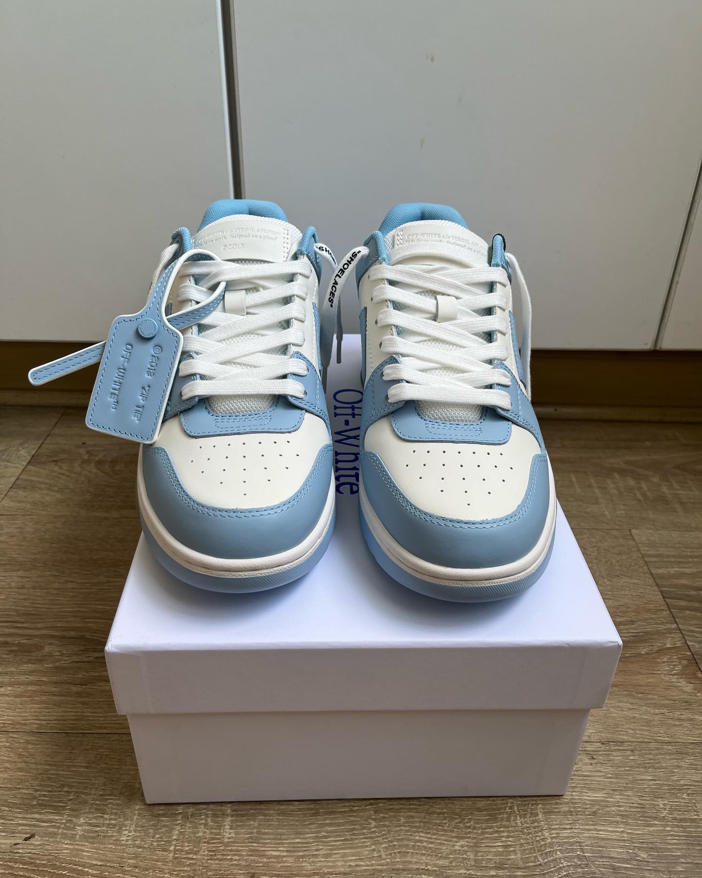 Off-White Out Of Office Calf Leather -White Light Blue