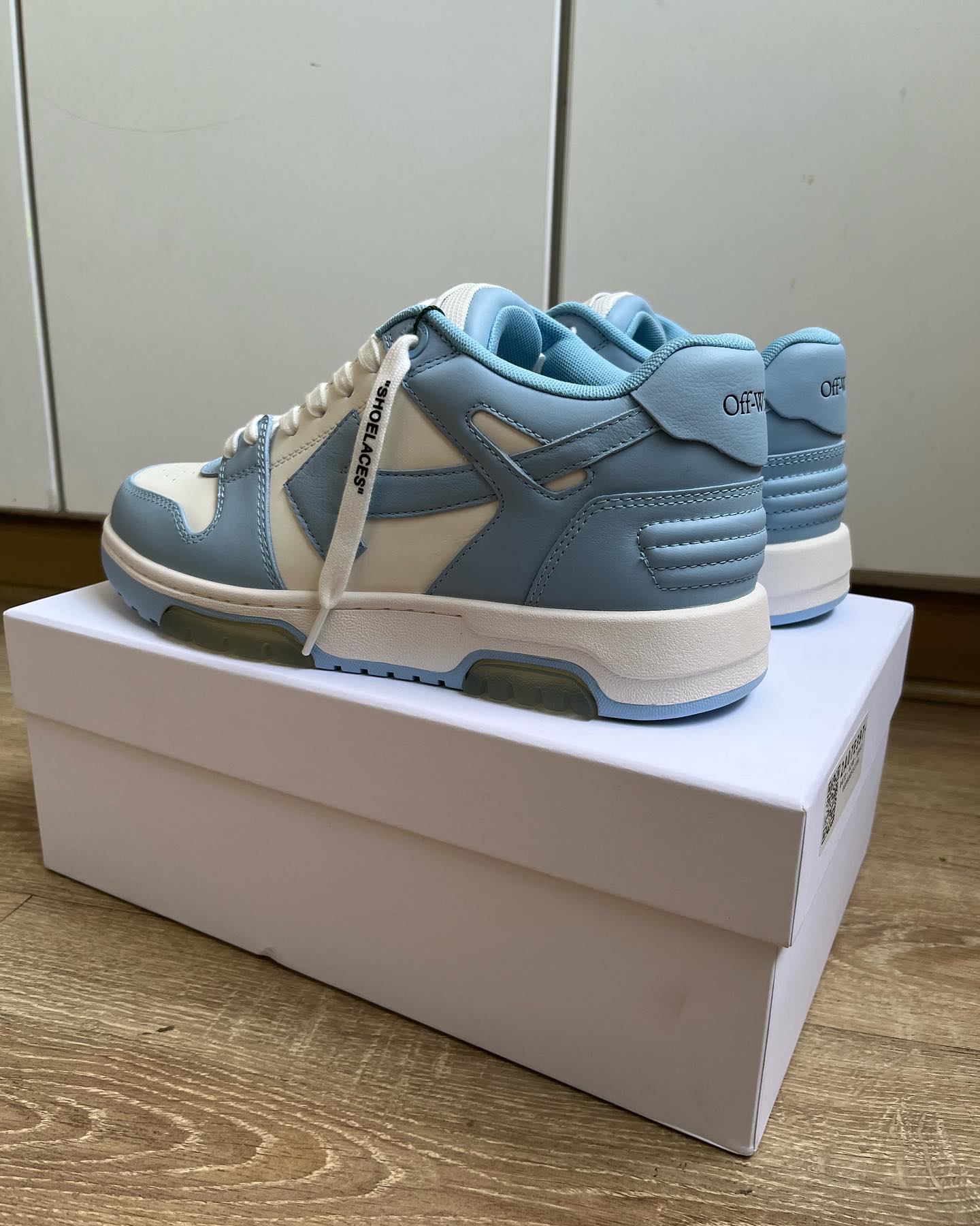 Off-White Out Of Office Calf Leather -White Light Blue
