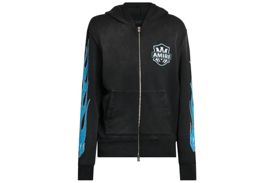 Amiri Ma Flames Zip-Front Hoodie