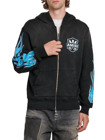 Amiri Ma Flames Zip-Front Hoodie