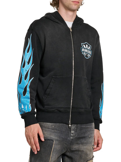 Amiri Ma Flames Zip-Front Hoodie