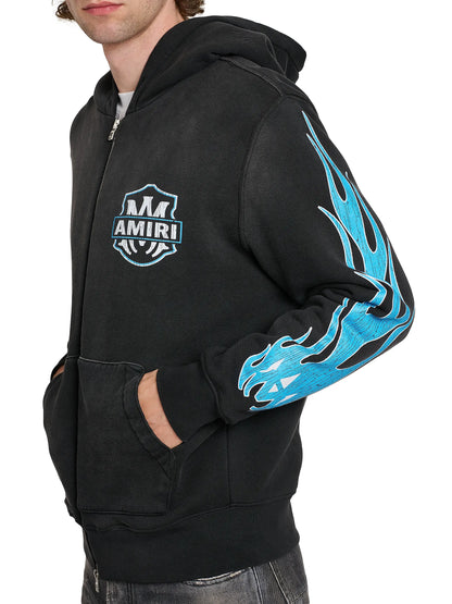 Amiri Ma Flames Zip-Front Hoodie