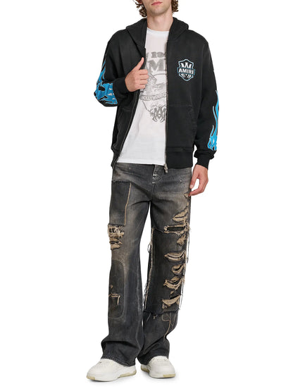Amiri Ma Flames Zip-Front Hoodie