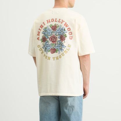 AMIRI Crystal Out For Trouble T-Shirt Ivory