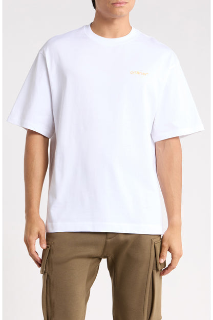 Off-White Tape Arrow Graphic T-Shirt White Yellow