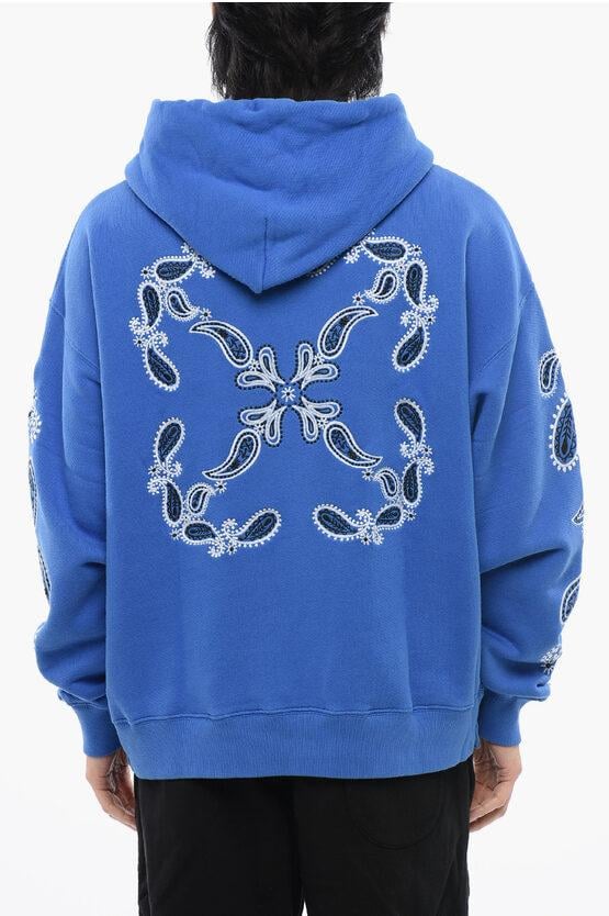 OFF-White Hoodie Blue detalle bordados