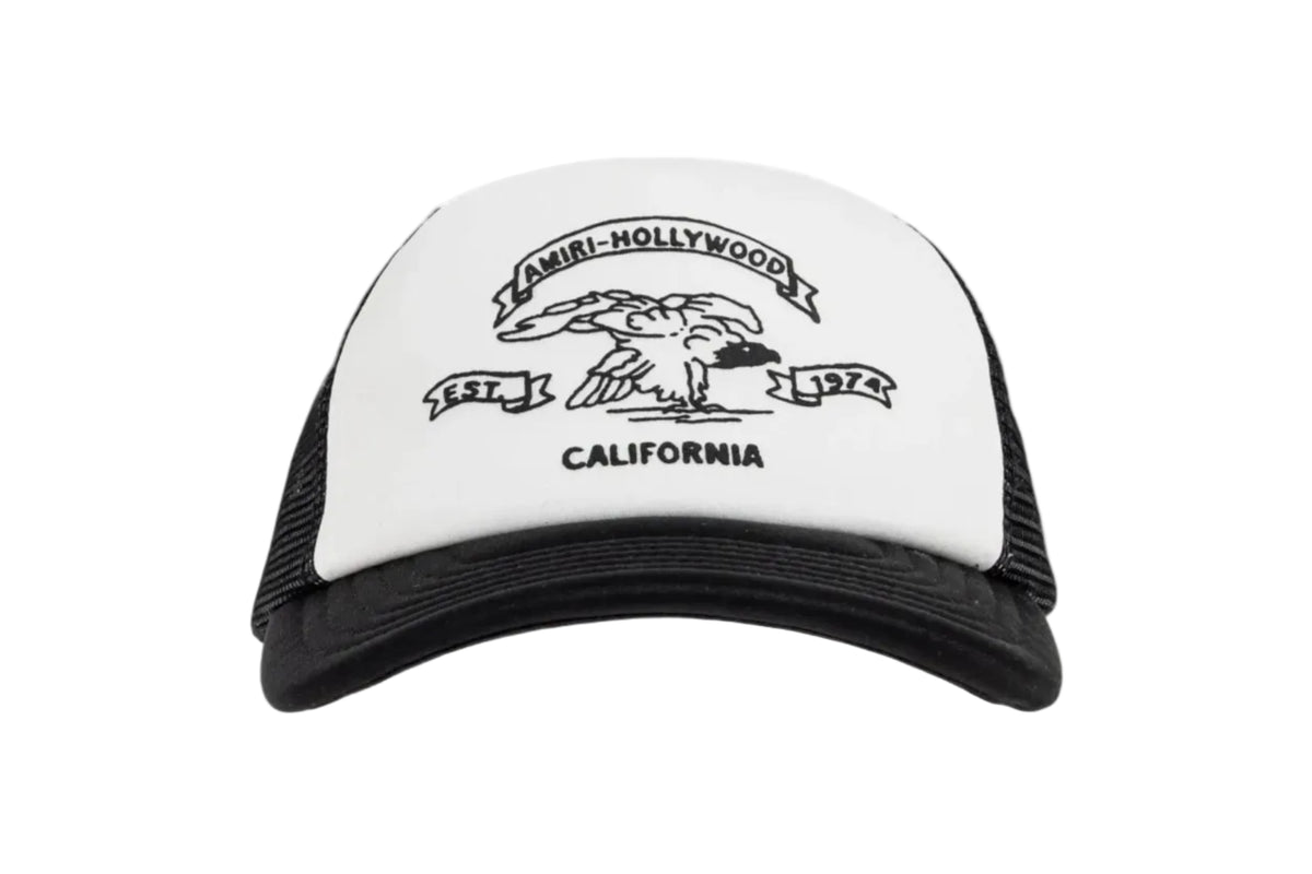 AMIRI Black & White Eagle Trucker Cap