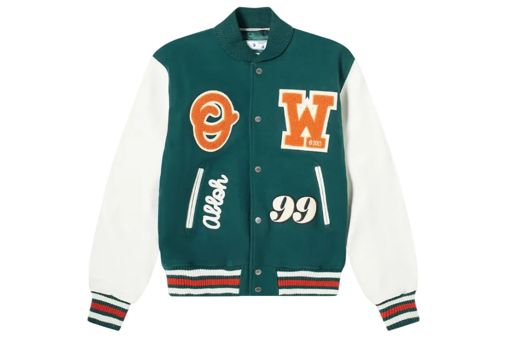 OFF WHITE Jacket University Barrel White/Green