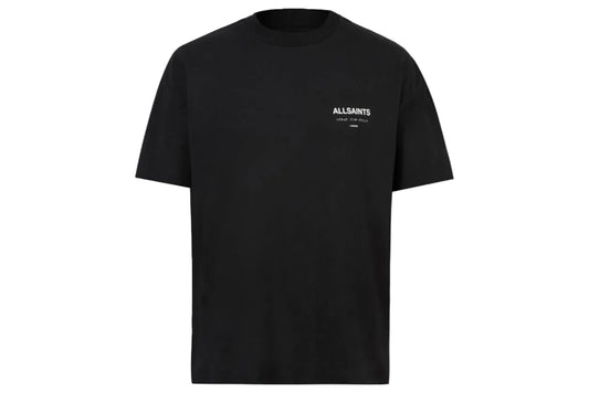 AllSaints Black Organic Cotton Redact T-Shirt