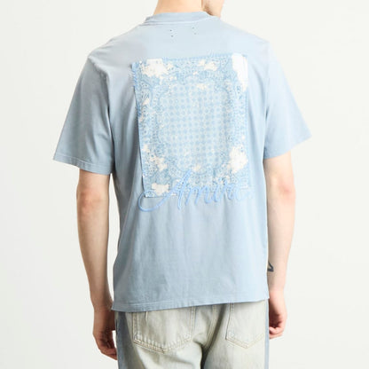 AMIRI Bleach Bandana Patch T-shirt "Ashley Blue"