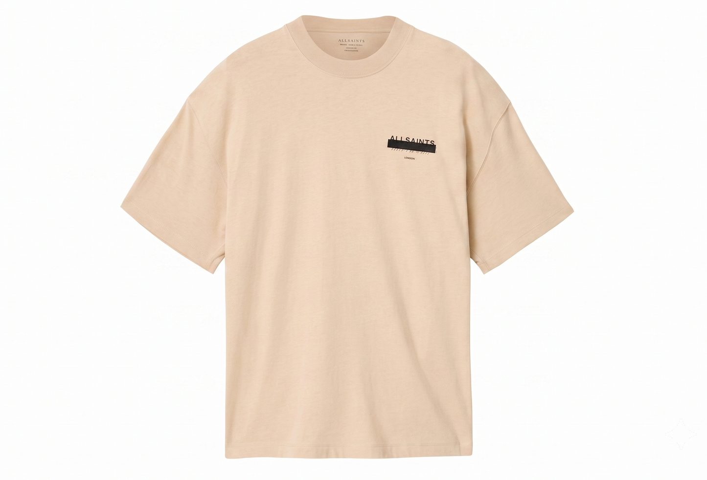 AllSaints Beige Organic Cotton Redact T-Shirt
