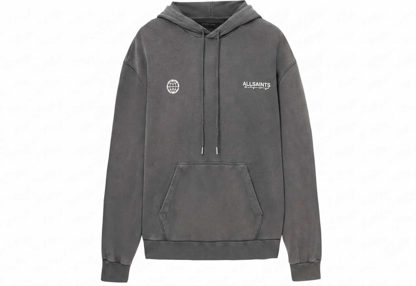 ALLSAINTS Grey Emblem Hoodie