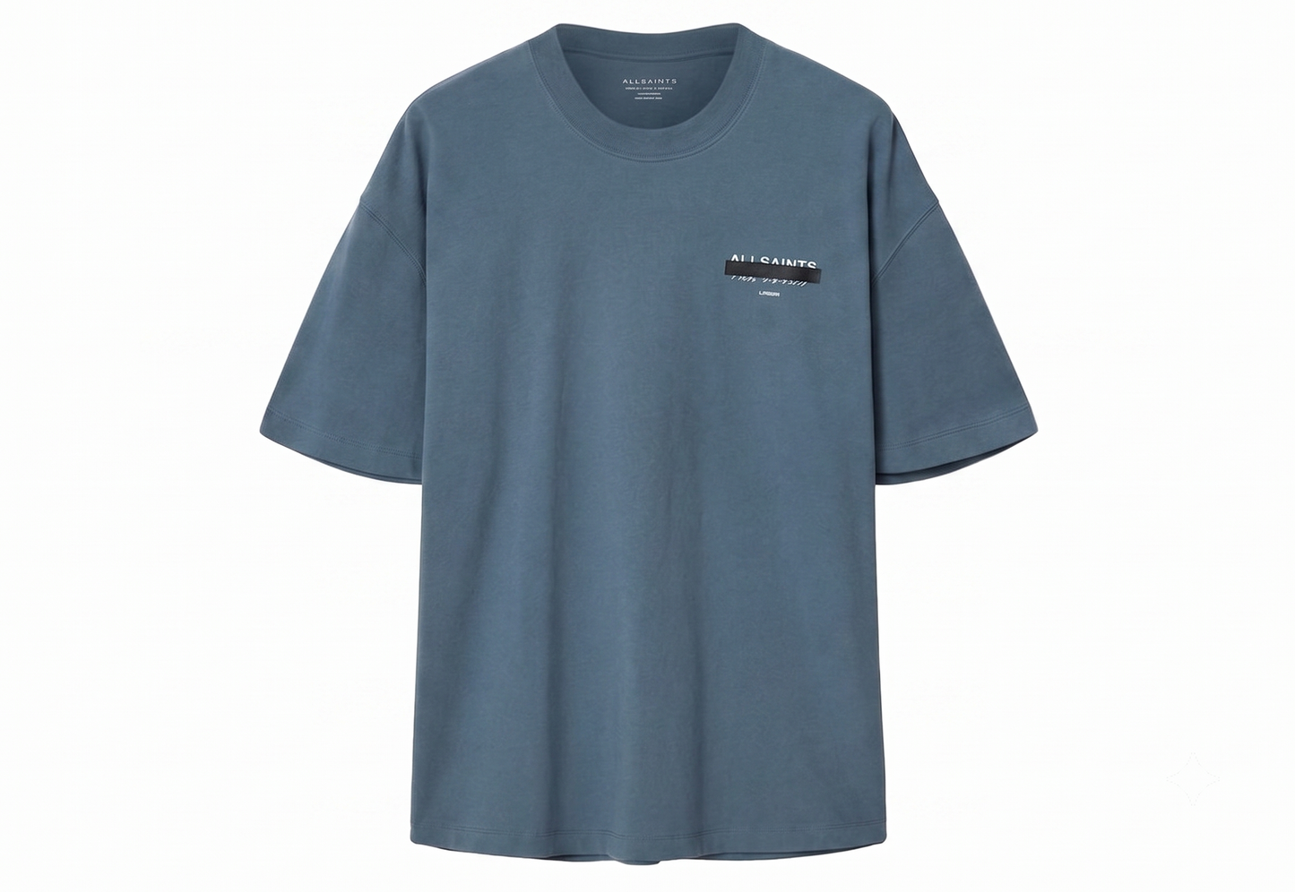 AllSaints Blue Organic Cotton Redact T-Shirt