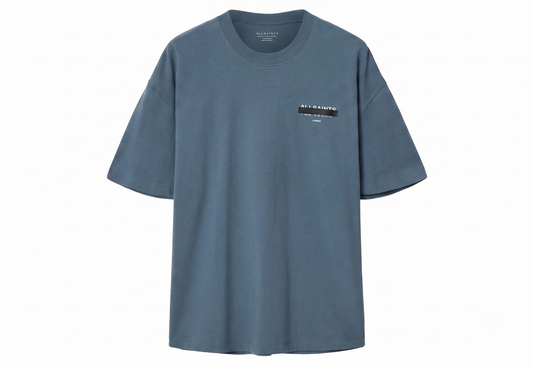 AllSaints Blue Organic Cotton Redact T-Shirt