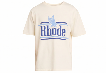 Rhude White Rossa Logo Crewneck T-Shirt