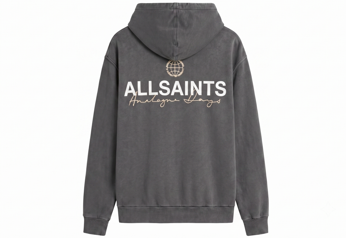 ALLSAINTS Grey Emblem Hoodie