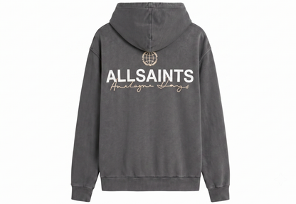 ALLSAINTS Grey Emblem Hoodie
