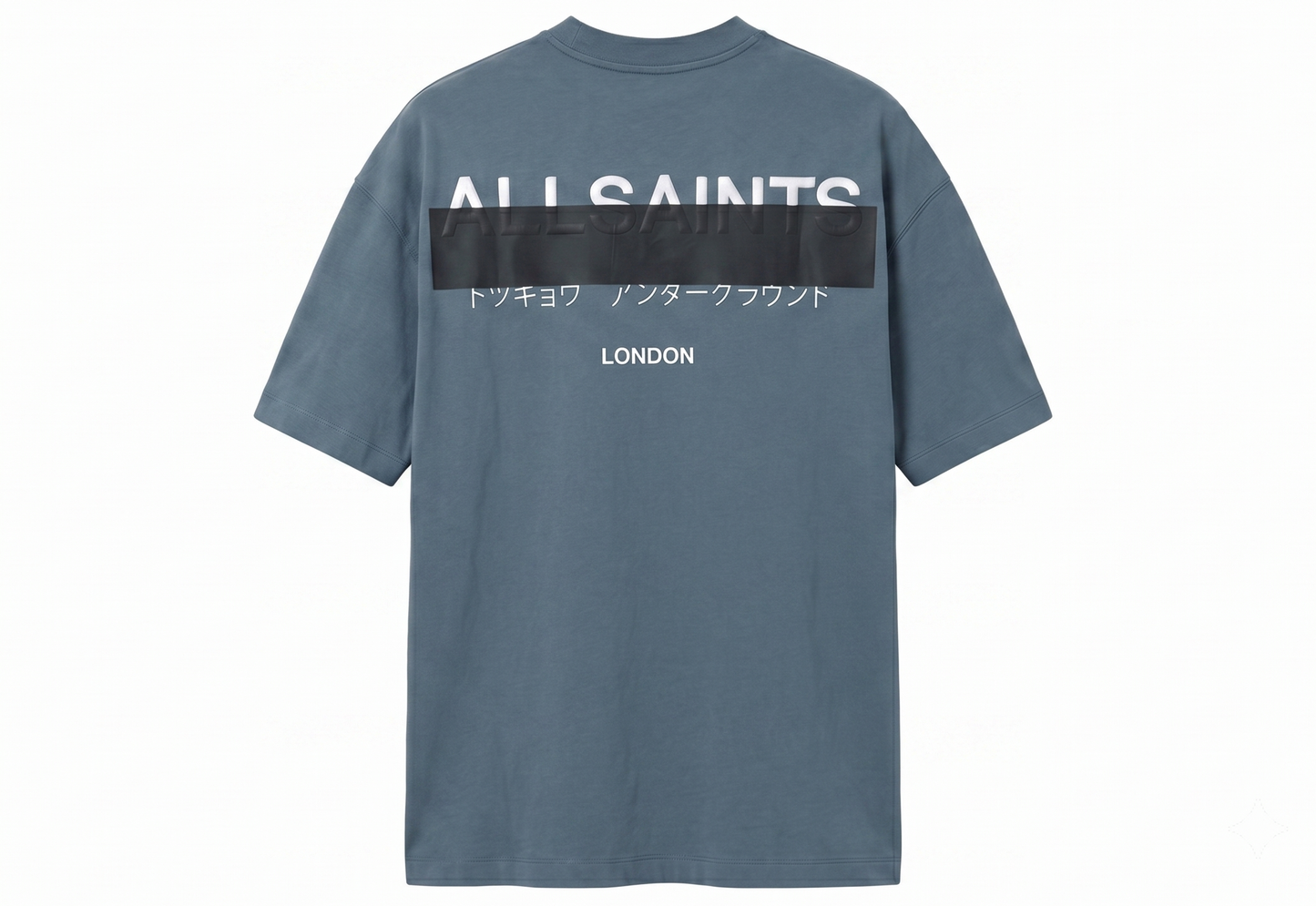 AllSaints Blue Organic Cotton Redact T-Shirt