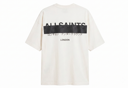 AllSaints White Organic Cotton Redact T-Shirt
