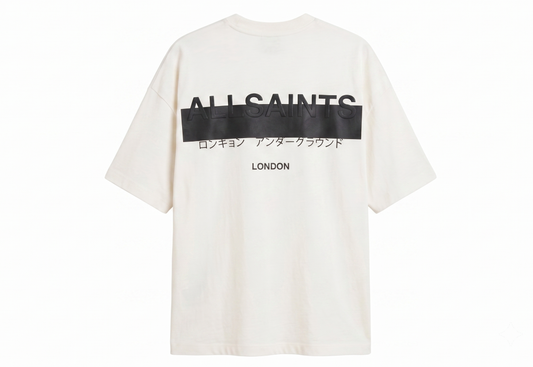 AllSaints White Organic Cotton Redact T-Shirt