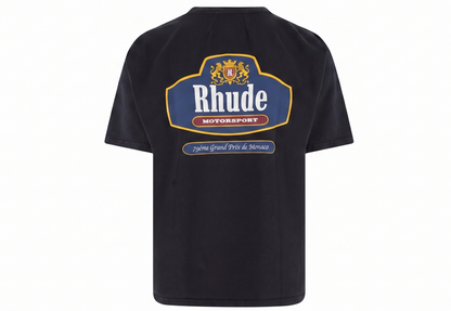 Rhude Black T-shirt “Racing Crest”