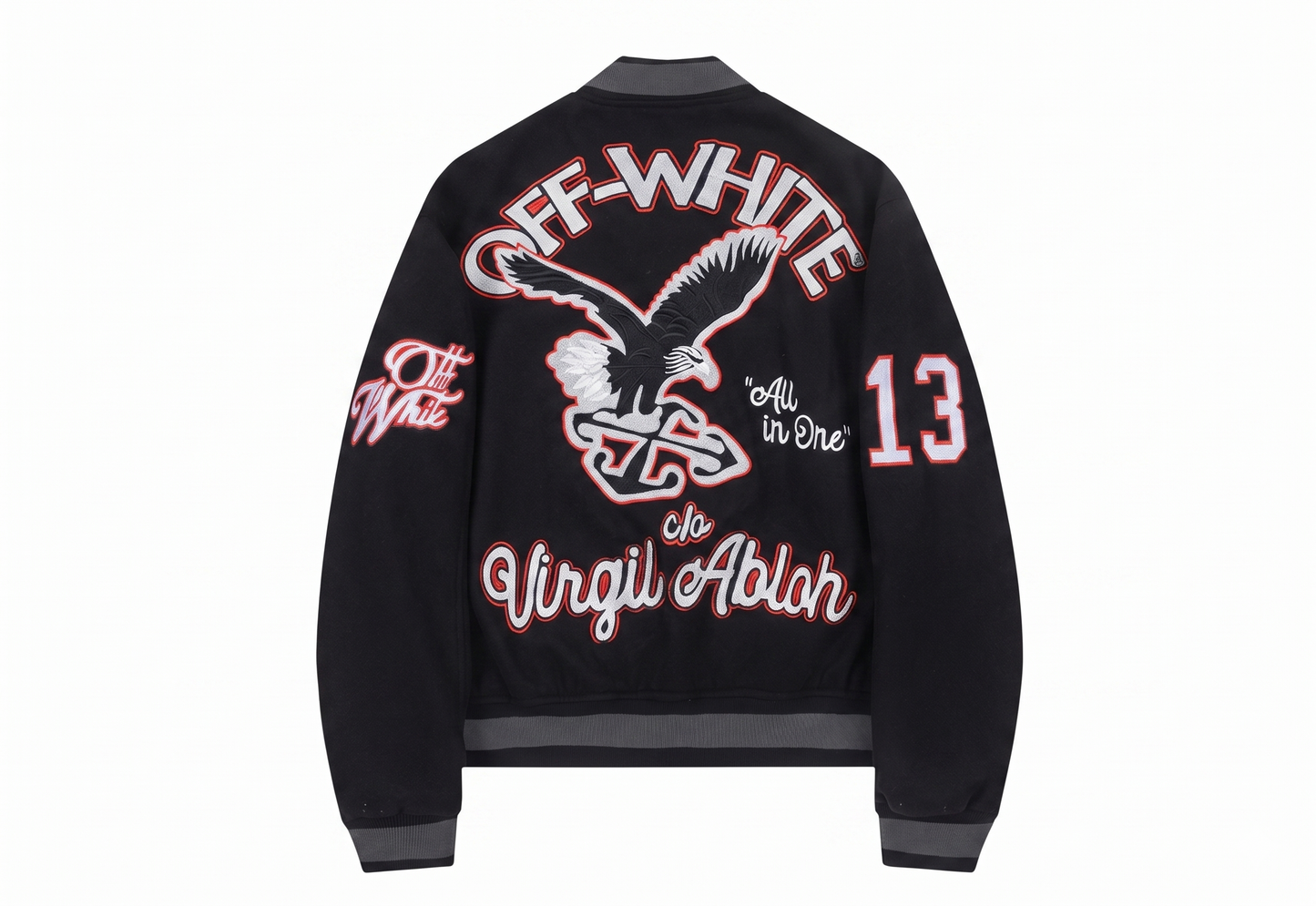 OFF WHITE Black/Red Golf Varsity Jacket