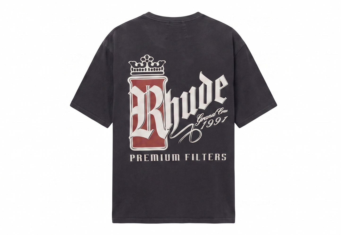 Rhude Black Fumar 91 Cotton Crewneck T-Shirt