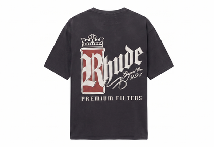 Rhude Black Fumar 91 Cotton Crewneck T-Shirt