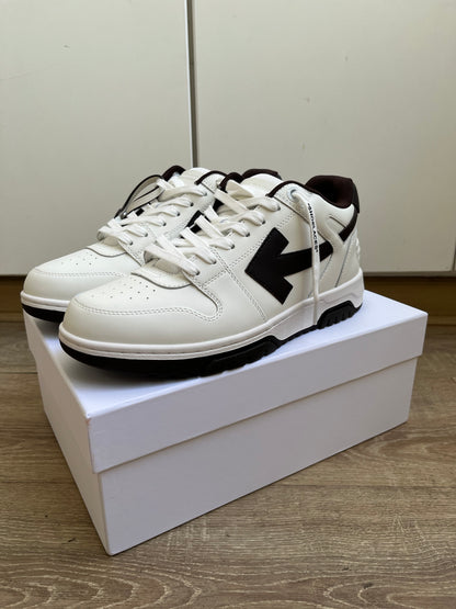 OFF-WHITE Out Of Office OOO Low Tops - White Brown