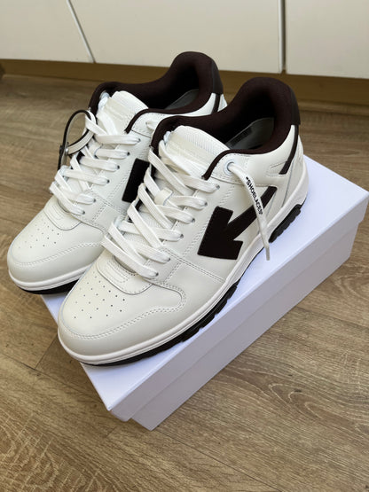 OFF-WHITE Out Of Office OOO Low Tops - White Brown