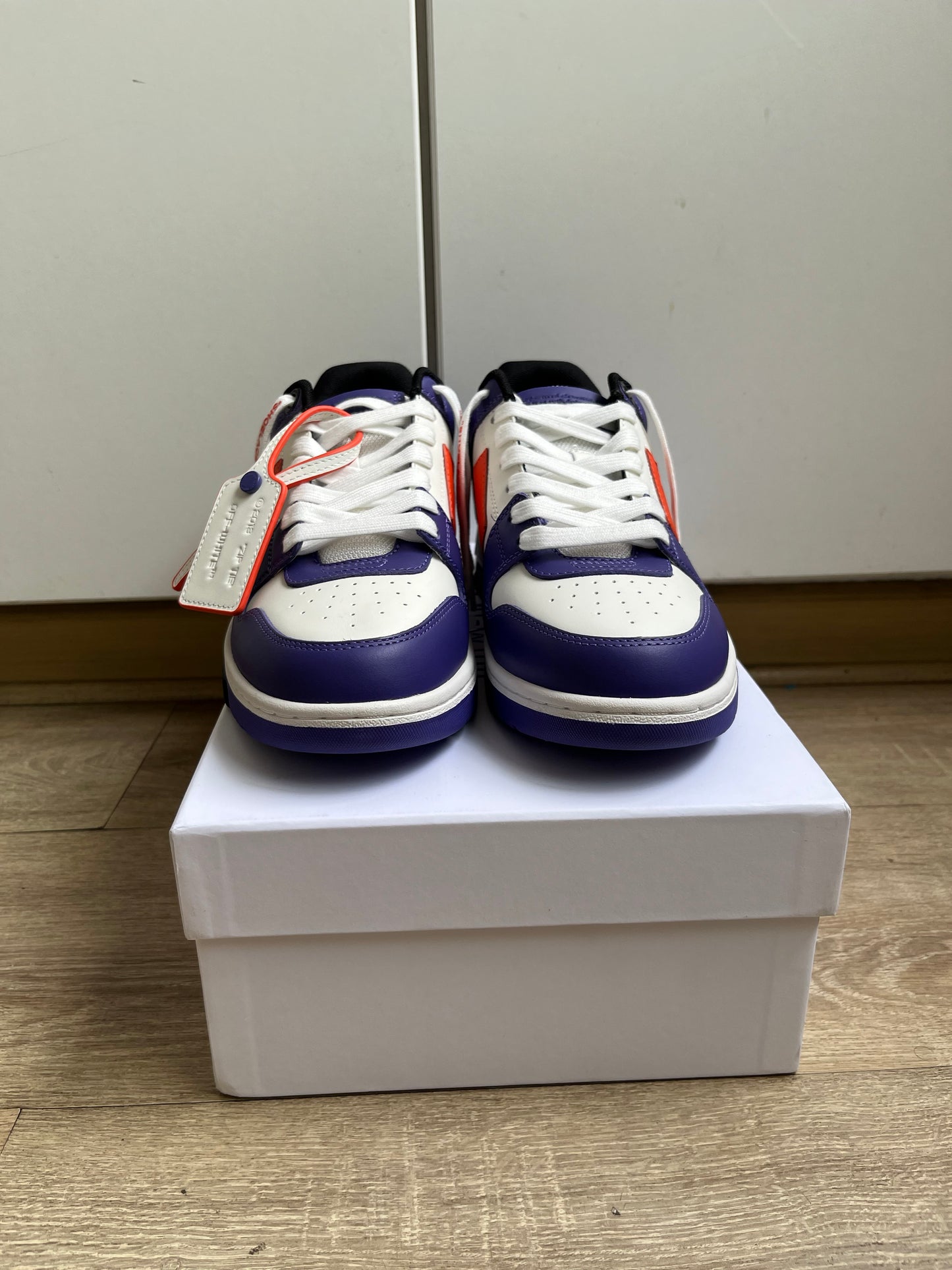 OFF-WHITE Out Of Office OOO Low Tops - White Purple Orange