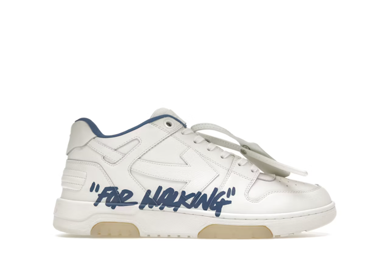 OFF-WHITE Out Of Office "OOO" Low Tops For Walking White White Dark Blue SS22