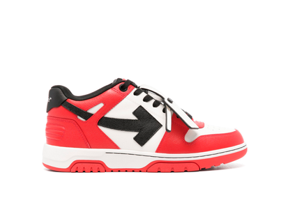 Off-White Out Of Office Leather Texture "Red Black" (Red Sole)