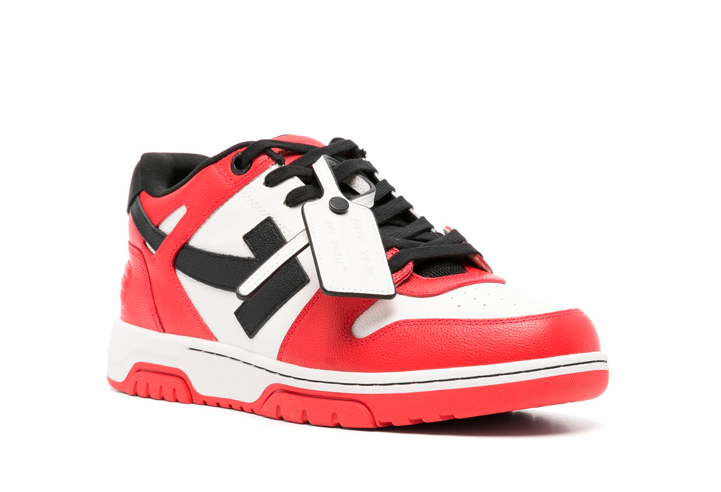 Off-White Out Of Office Leather Texture "Red Black" (Red Sole)