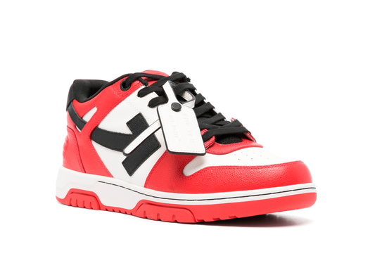 Off-White Out Of Office Leather Texture "Red Black" (Red Sole)