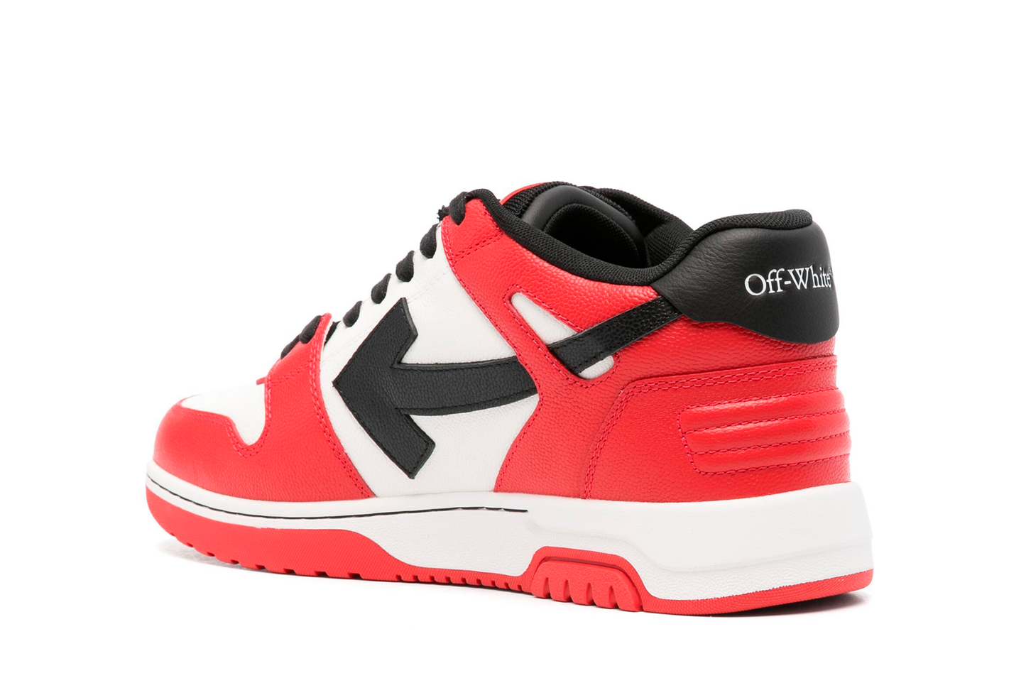 Off-White Out Of Office Leather Texture "Red Black" (Red Sole)