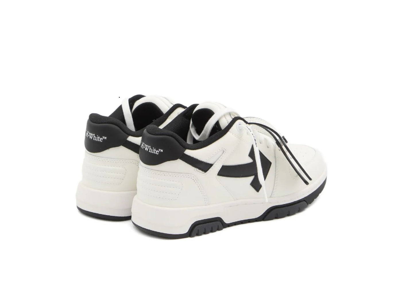 OFF-WHITE Out Of Office OOO Low Tops - White Black