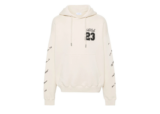 Off-White Brushed Cotton 23 LOGO SKATE Hoodie with Contrasting Embroideries