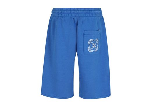 Off-White Bermuda Shorts With Logo Blue