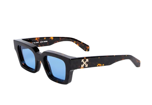 OFF-White Tortoiseshell Virgil Blue Sunglasses