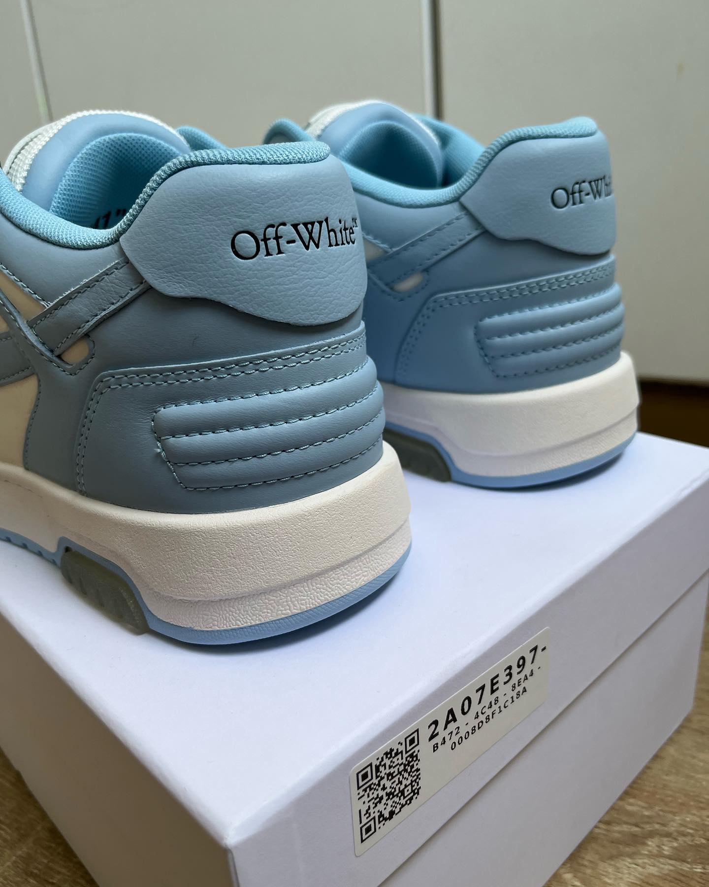 Off-White Out Of Office Calf Leather -White Light Blue